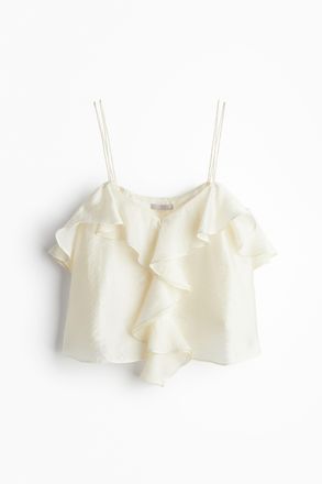 H&M Tr&auml;gertop mit Volants - Cremefarben