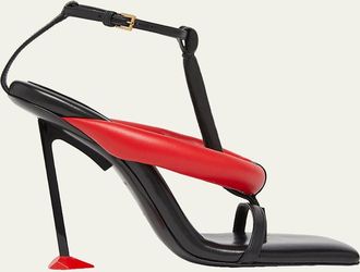 Givenchy 95mm Boudoir Leather Thong Sandals