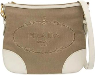 Prada Pre-owned Cross Body Bags, female, Beige, Size: ONE SIZE Pre-owned Vintage Cross Body Bag