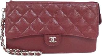 Chanel Pre-owned Clutches, female, Red, Size: ONE SIZE Pre-owned Chain/Shoulder wallet