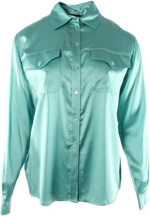 Pinko Pinko, Dames, Blouses & Shirts, Groen, Maat: 2XS Zijde