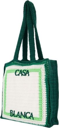 Casablanca Unisex Crocheted Cotton Tote Green