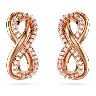Swarovski Dames Oorbellen Oneindigheid Wit Ros&eacute;goud Legering Hyperbola 5684085 - Dames - Oorbellen - Geel - ONE Size - Accessoires