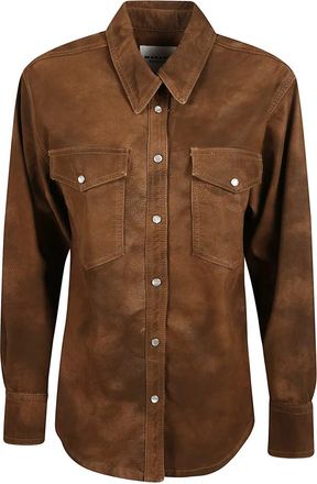 Isabel Marant Dames, Blouses & Shirts, Bruin, Maat: XS Leer