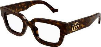 Gucci Havana Transparante Bril Gg 1548O Stijl - Dames - Brillen - Bruin - 52 MM - Accessoires