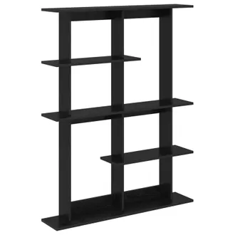 vidaXL Estante De Pared Roble Negro 102 X 20 X 130 Cm Vidaxl