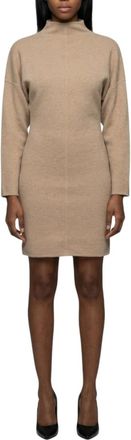 Max Mara Beige Mock Collar Above Knee Dress