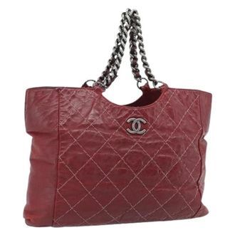 Chanel Pre-owned Tote Bags, female, Red, Size: ONE SIZE Pre-owned Vintage Tote Bag