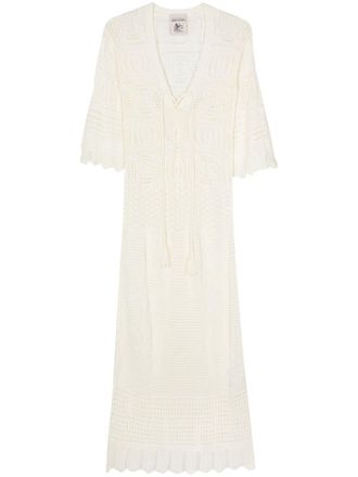 Semicouture cotton crochet maxi dress - women - Cotton - L - Neutrals