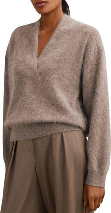 Reiss Milo V-Neck Cashmere Sweater in Oatmeal Neutral at Nordstrom Rack, Size X-Large