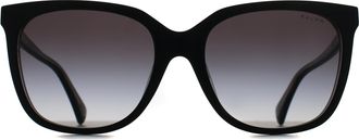 Ralph Lauren RA5343U 62978G glanzend zwart op transparant grijs gradi&euml;nt zonnebril