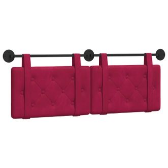 vidaXL Cabecero Colgante Rojo Vino Terciopelo Vidaxl