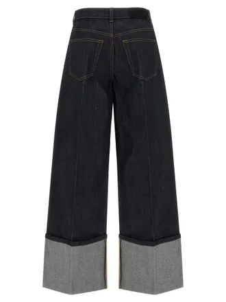 Givenchy Turn-Up Hem Cotton Denim Jeans - Black