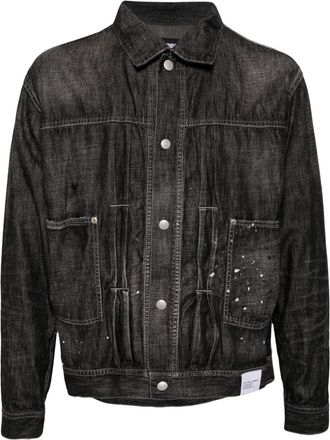 Neighborhood paint-splatter denim jacket - men - Cotton - S - Black