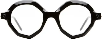 Kuboraum Glasses, female, Black, Size: ONE SIZE Round Black Acetate Eyeglasses