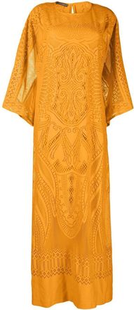 Alberta Ferretti cut-out maxi dress - women - Cotton/Silk/Spandex/Elastane/Polyamide/Acetate - 44 - Orange