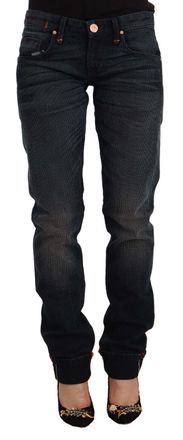 Acht Washed Cotton Skinny blue Low Waist Womens Jeans