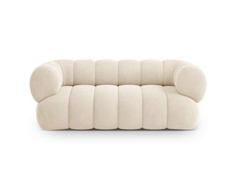 Cosmopolitan Design Sof&aacute; 2 plazas de terciopelo beige claro