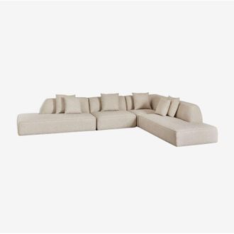 Sklum Divano angolare modulare Cardea a 4 pezzi con chaise longue doppia imbottita SKLUM