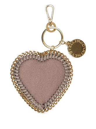 Stella McCartney chain-trim heart-motif keyring - Neutrals