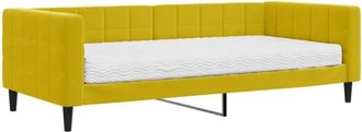 vidaXL Sof&aacute; Cama Con Colch&oacute;n Terciopelo Amarillo 90x200 Cm Vidaxl