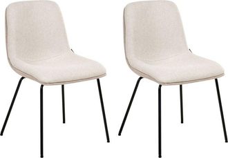 Beliani Beliani - Set di 2 sedie da pranzo senza braccioli Tappezzeria Beige Lorida