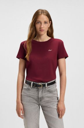 Boss Orange by Hugo Boss T-Shirt BOSS ORANGE Esogo HW Premium Damenmode, Damen, Gr. S (36), rot (dunkelrot 602), Single Jersey, Obermaterial: 100% Baumwolle, unifarben, regula
