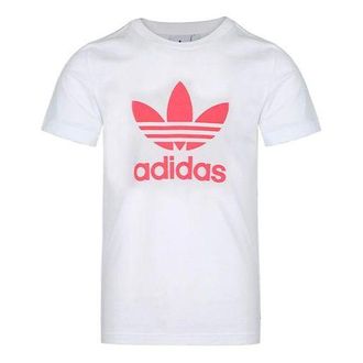 adidas originals Chest Logo Sports Short Sleeve White Flash Red FK1353