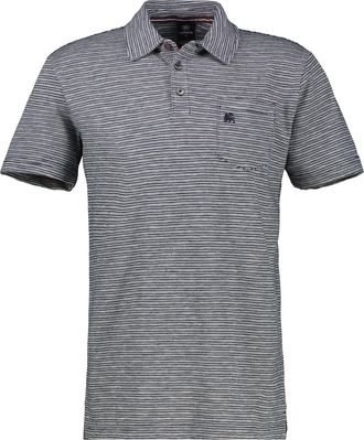 Lerros Poloshirt LERROS, Herren, Gr. M, blau (coastal blau), Single Jersey, Obermaterial: 100% Baumwolle, gestreift, regular fit taillenbedeckt, Shirts Polos