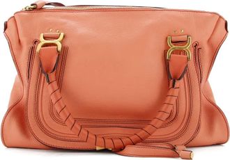 Chloé Marcie Leather Large shoulder bag - Roze