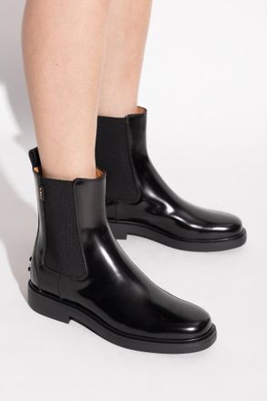 Tod's Leather Chelsea Boots, Womens, Black