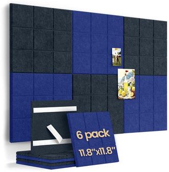 OEM Tablero De Fieltro Para Pared De 30 X 30 Cm, 6 Piezas, Adhesivo De Pared, Adhesivo De Fondo Para Pared, Tabl&oacute;n De Anuncios, Panel De Pared Diy
