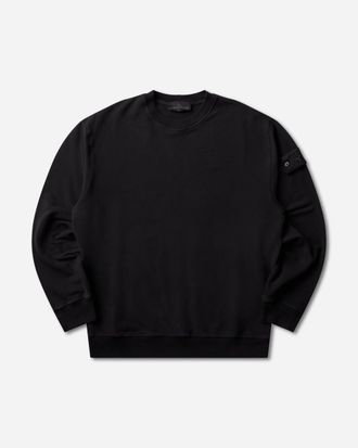 Stone Island Men s Ghost Stretch Cotton Fleece Crewneck Sweatshirt Black