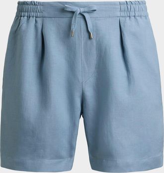 Ralph Lauren Purple Label Men & apos;s Silk-Linen Drawstring Shorts