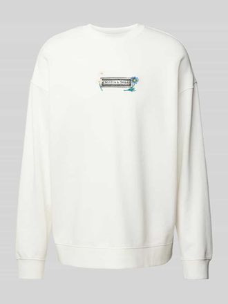 Scotch & Soda Relaxed Fit Sweatshirt mit Label-Print in Offwhite, Größe XL