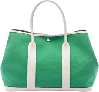 Herm&egrave;s Pre-owned The Garden Party 36 - Dames - Vintage Shopper - Groen - ONE Size - Leer - Vintage