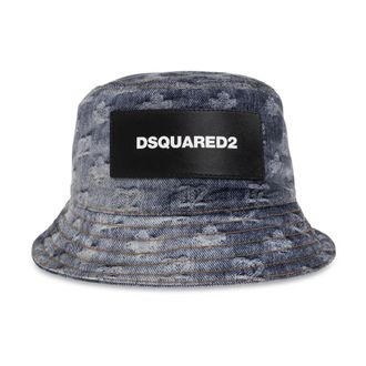 Dsquared2 Cappello a secchiello D2 Monogram - - Accessories - Uomo - Blu - L