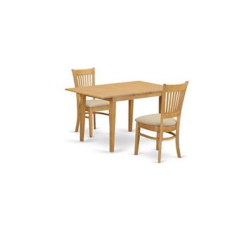 East West Furniture NOVA3-OAK-C 3 Pc Dining room set - small Dining Table and 2 dinette Chairs
