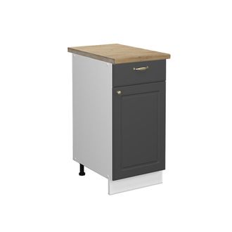 Vicco Mueble Bajo De Cocina Fame-line, Antracita-oro, 40 Cm, Et Roble
