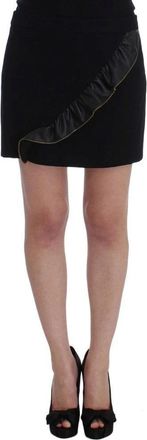 Frankie Morello Mini Rok boven de Knie - Dames - Korte rokken - Zwart - S - Wol - Rokken
