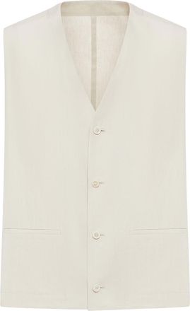 Lardini Tailored Linen And Cotton Blend Vest