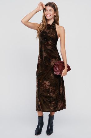 Anthropologie Maeve Jamie Velvet Midi Slip Dress