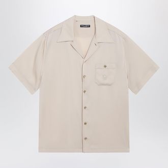 Dolce & Gabbana &Eacute;cru silk bowling shirt