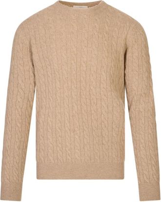 Malo Round-neck Truien - Heren - Cashmere truien - Bruin - M - Truien & Vesten