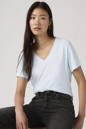 Levi's Camiseta de algod&oacute;n con cuello de pico Favorite - Mujer - 2XS - Azul / Country Air