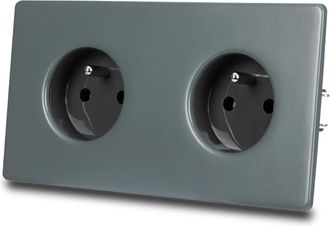 OEM Enchufe Doble El&eacute;ctrico, Gris, Acero Pintado