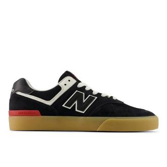 New Balance Unisex NB Numeric 574 Vulc en Negro/Blanco, Gamuza/Malla, Talla 41.5