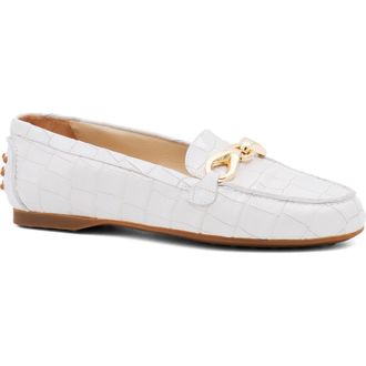 Amalfi By Rangoni Decano Croc Embossed Loafer in Gesso Cocco Bengali at Nordstrom, Size 8.5