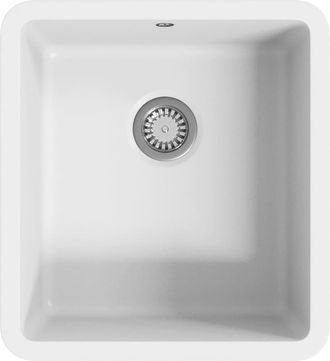 vidaXL Fregadero De Cocina Con Un Seno Granito Blanco Vidaxl
