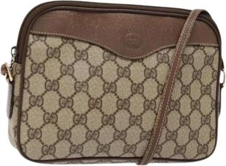 Gucci Pre-owned Canvas gucci-bags - Dames - Vintage Schoudertas - Beige - ONE Size - Leer - Vintage